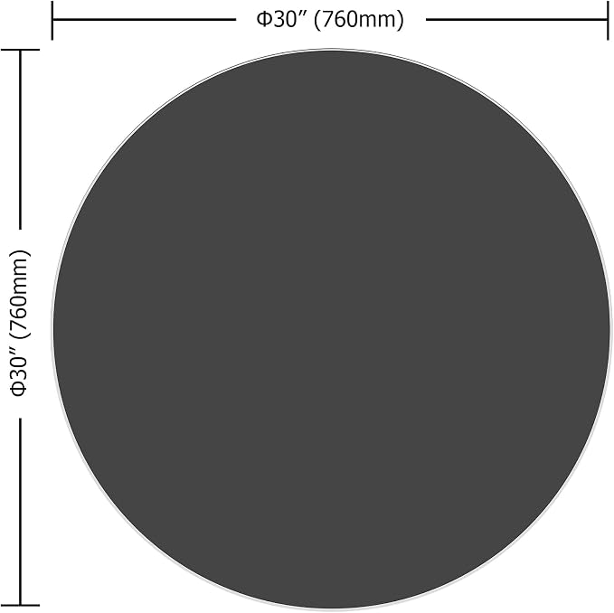 30 Inch Round Black Tempered Glass Table Top, Black Table Surface Protector, Safe 1/4" Thick-Round Polished Edge, Replacement Glass Top for Home, Office, Patio, Outdoor/Indoor