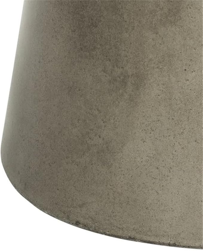 Pemberly Row Round Concrete Coffee Table, 15.75" H x 27.56" W, Dark Gray Finish, Weather-Resistant Indoor/Outdoor Design, Modern Patio or Living Room Table, Durable Concrete and Acrylic Construction