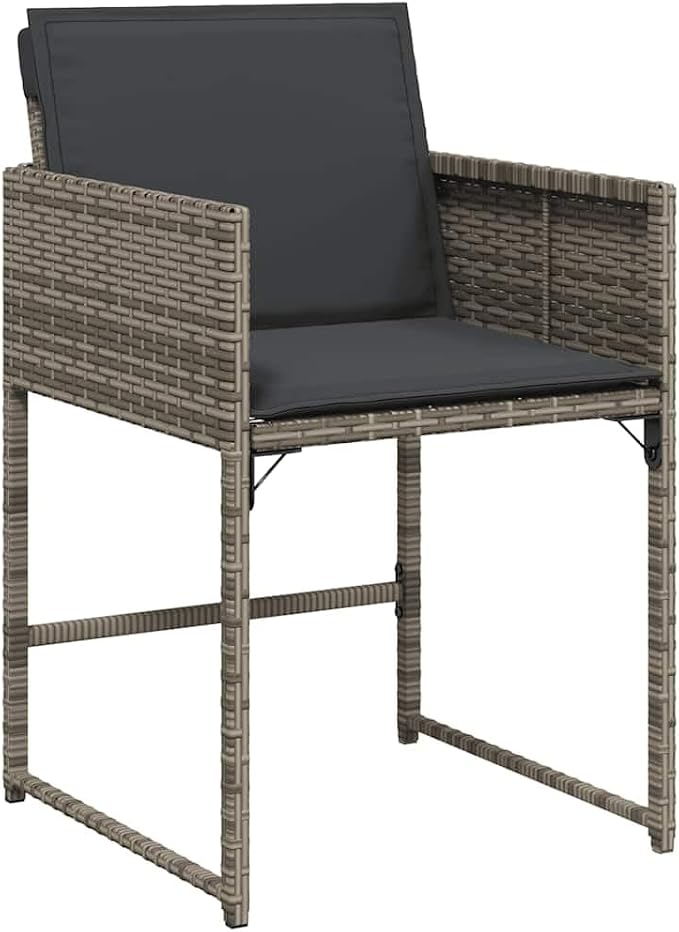 17 Piece Patio Dining Set, Poly Rattan Garden Table and 16 Chairs with Washable Cushions, Space Saving Cube Design for Backyard Deck