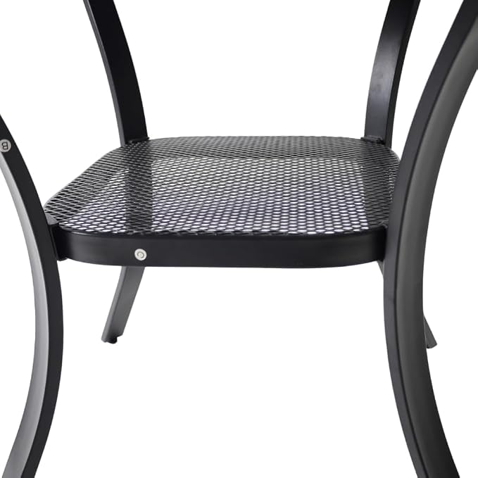 Black Outdoor Dining Table for 2, 27" Small Metal Wrought Iron Table, All Weather Patio Furniture Bistro Table for Deck, Yard, Porch