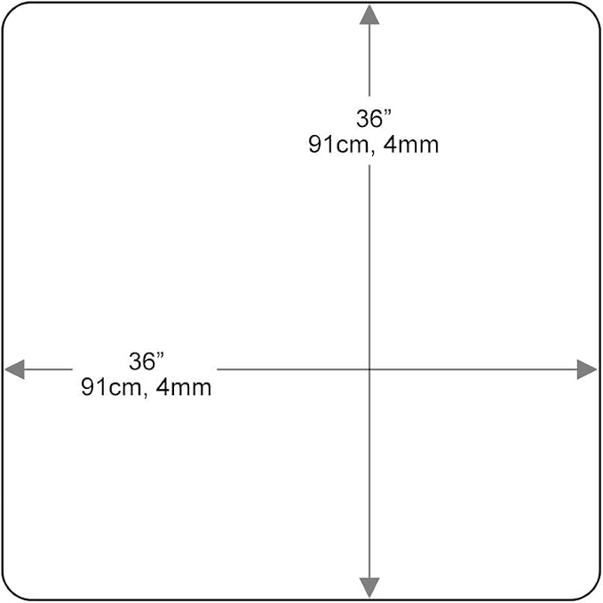 Dulles Glass 36 inch Square Glass Table Top - Tempered - 3/8" Thick Glass Surface, Safe Pencil Edge, Radius Corners, Multipurpose for Dining Table, Patio, Coffee and End Table