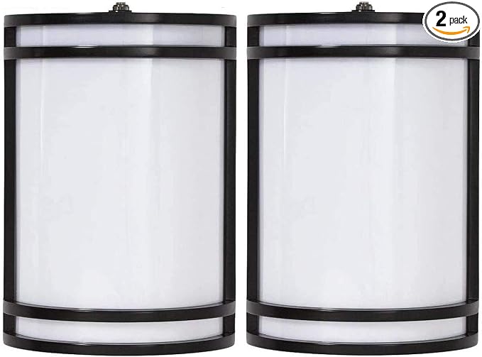 CLOUDY BAY Dusk to Dawn LED Outdoor Wall Sconce,3000K /4000K /5000K Adjustable,15W Porch Light,Oil Rubbed Bronze,2 Pack