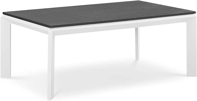 Modway Riverside 4 Piece Sectional Set with Armchair and Table, 61. 5" L x 114" w x 28" H, White Gray