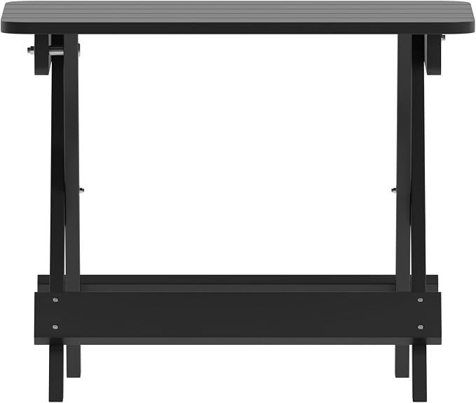 Flash Furniture Halifax Outdoor Folding Side Table, Portable All-Weather HDPE Adirondack Side Table, Black
