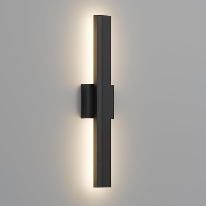 LamQee Aluminum 24 in Long Outdoor Wall Light Fixture, 3000K Integrated LED | Waterproof IP65, Modern Exterior Lights, Linear Outdoor Sconce, Wall Mount Outside Lighting, for House Porch Patio Garage