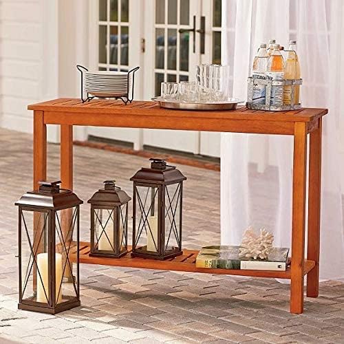 Wood Console Table Outdoor Patio Furniture (Natural)