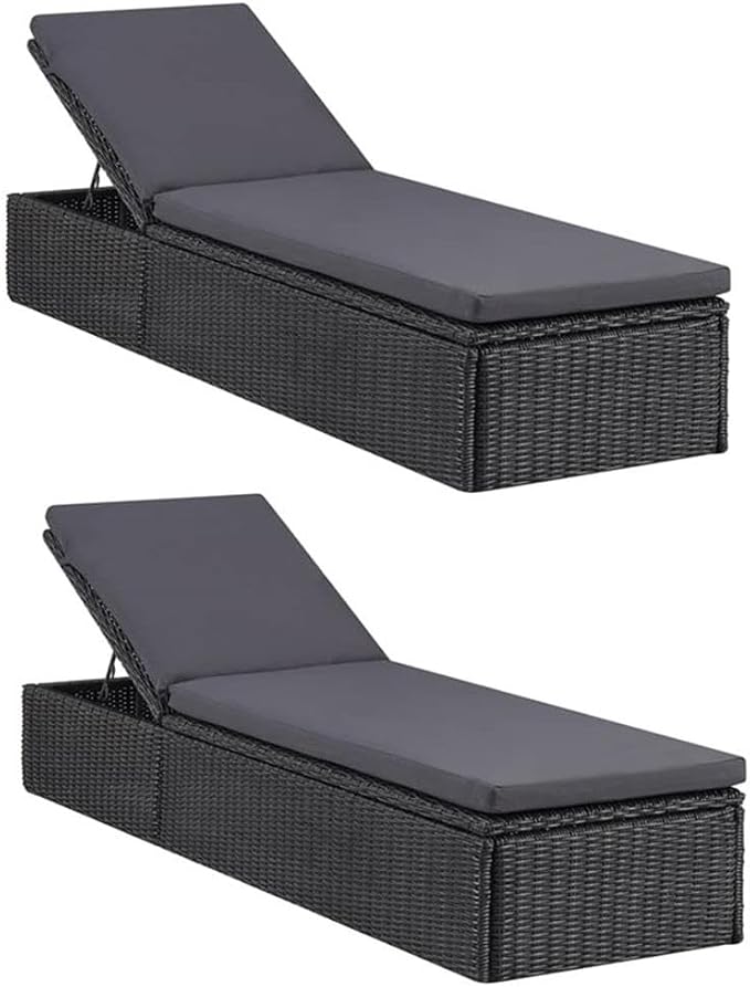 BOWERY HILL 9-Piece Patio Dining Set, Black PE Rattan, Weather-Resistant, Stackable Chairs, Cushioned Seating, Modern Design for Outdoor Garden, Balcony, or Terrace Dining