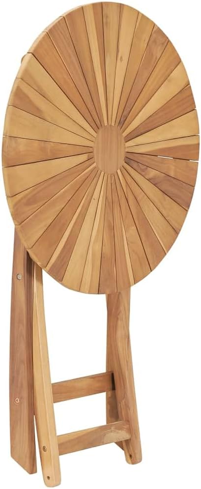 4-Piece Balcony Furniture Table Set with Solid Teak Wood and Foldable Design for Outdoor Patio Use