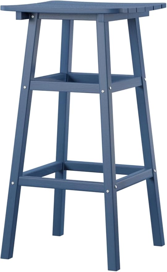 Outdoor Bar Table, HDPE Patio Bar Table, All Weather Height Patio Tables, Outdoor Bar Height Table, Tall Bistro Pub Table for Outside Deck, Porch, Backyard, Garden, Navy Blue