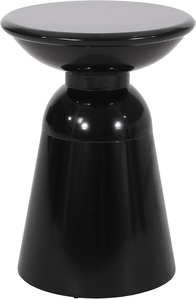 Outdoor Metal Side Table, Black