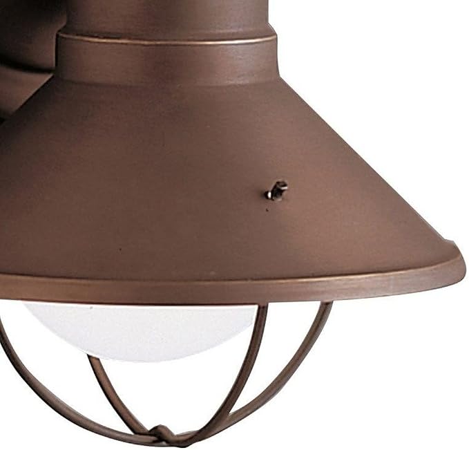 Kichler Seaside 7.5" 1 Light Outdoor Wall Light with Glass Globe Black