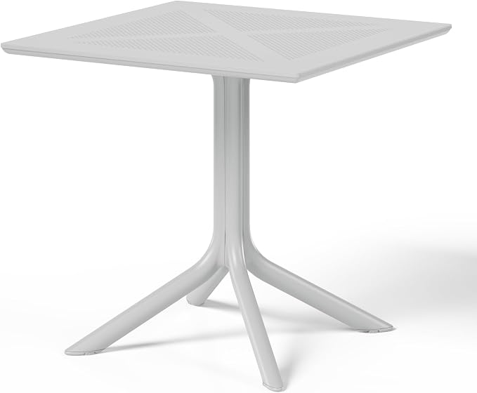 WestinTrends Playa 31.5" Square Plastic Outdoor Patio Dining Table for 4, Gray