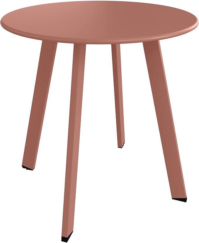 Grand patio Outdoor Side Table Round End Table with Square Feet Small Accent Table Great for Patio Balcony