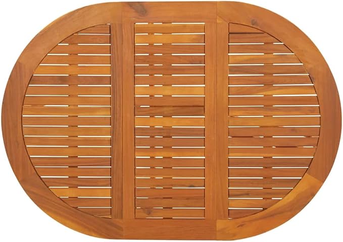 vidaXL Solid Acacia Wood Patio Drop Leaf Table Oval Dinning Stand Furniture