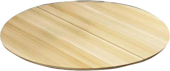71" Round Folding Table - Storable Wooden Design for Kitchen & Patio, Half-Fold with Durable Metal Hardware, Beige - Ideal for Dining, Events & Gatherings