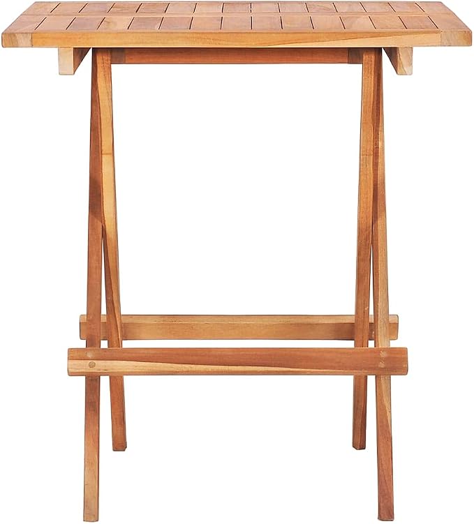 vidaXL Bistro Table, Folding Patio Table, Outdoor Dining Table, Garden Furniture for Front Porch Deck Lawn Backyard Balcony, Farmhouse, Solid Teak Wood