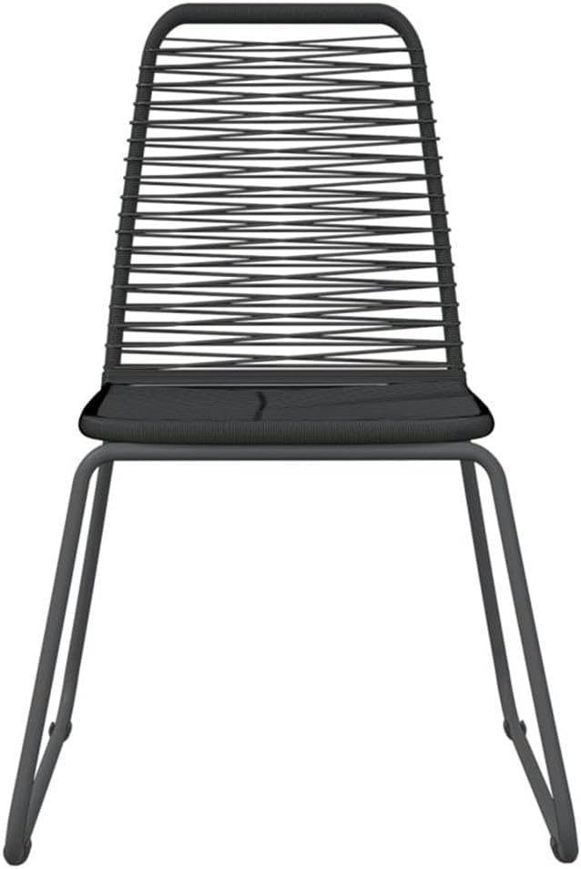 BOWERY HILL Contemporary 5-Piece Garden Dining Set, Powder-Coated Steel and PE Rattan, Black Finish, Tempered Glass Table, Weather-Resistant, Modern Patio Furniture for Outdoor Balcony or Terrace