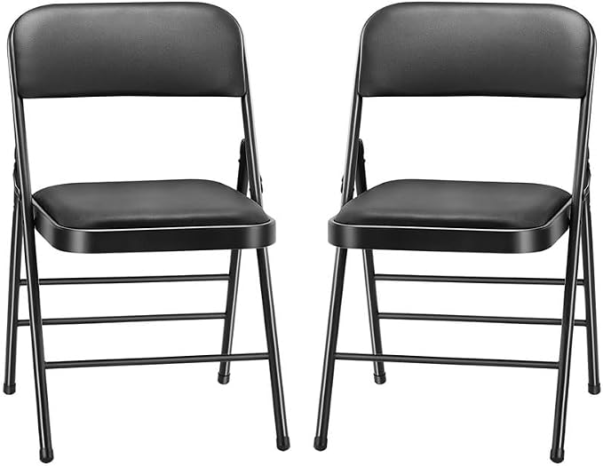 Combo 8FT Folding Table with 2-Pack Folding Chairs Indoor Outdoor Heavy Duty Portable Folding Plastic Dining Table w/Handle, Lock for Picnic, Party, Camping - White (8ft)