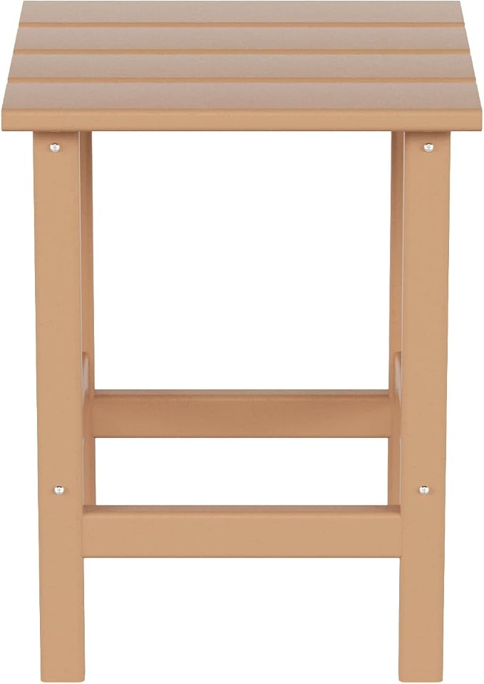 WO Home Furniture HDPE 2pcs Side and 1pc Coffee Table for Adirondack Chair, Weather and UV Resistant for Outdoor, Patio, Backyard, Porch, Garden, Teak