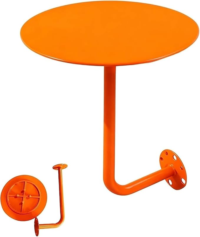 Wall Mounted Round Bar Table, Heavy Duty Iron Floating Desk, Space Saving Dining Table for Small Spaces, Waterproof Indoor/Outdoor Coffee Table, 19.7in Diameter