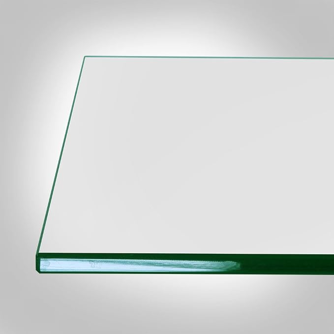 Dulles Glass 12 inch Square Glass Table Top - Tempered - 1/4" Thick Glass Surface, Safe Flat Polished, Eased Corners, Multipurpose for Dining Table, Patio, Coffee and End Table