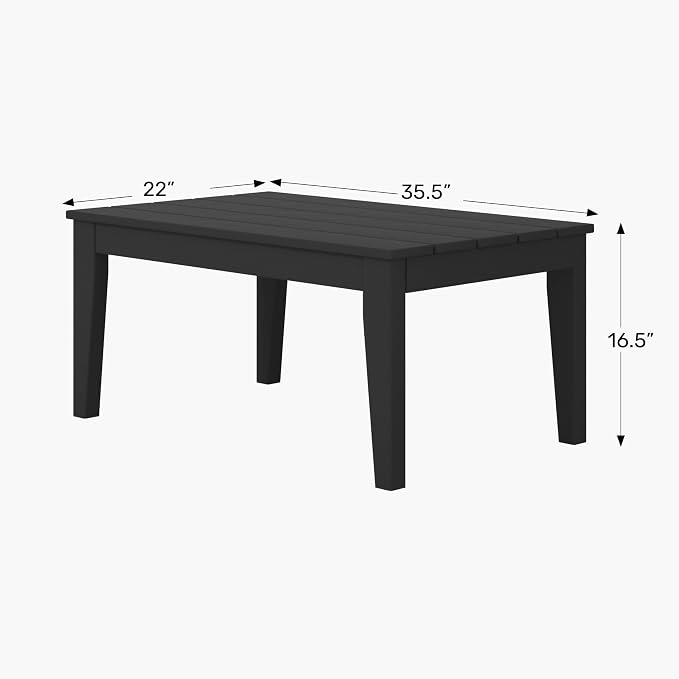 WestinTrends Malibu Low Outdoor HDPE Patio Rectangle Coffee Table, Lime