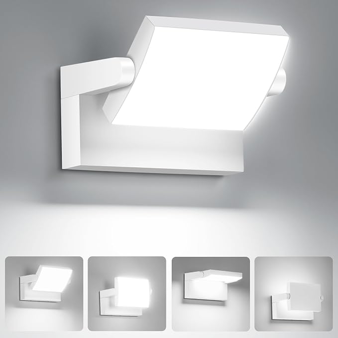 40W LED Flood Lights Outdoor LED Sconce Waterproof 350°Rotation White Exterior Lighting Fixture 6000K for Barn Yard Garage Building Area Backyard