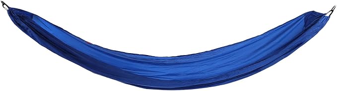 Portable Parachute Camping Hammock, Lightweight Outdoor Hammock with Aluminum Snap Hooks and Storage Bag, Compact Foldable Hammock for Hiking Travel Picnics (Blue)
