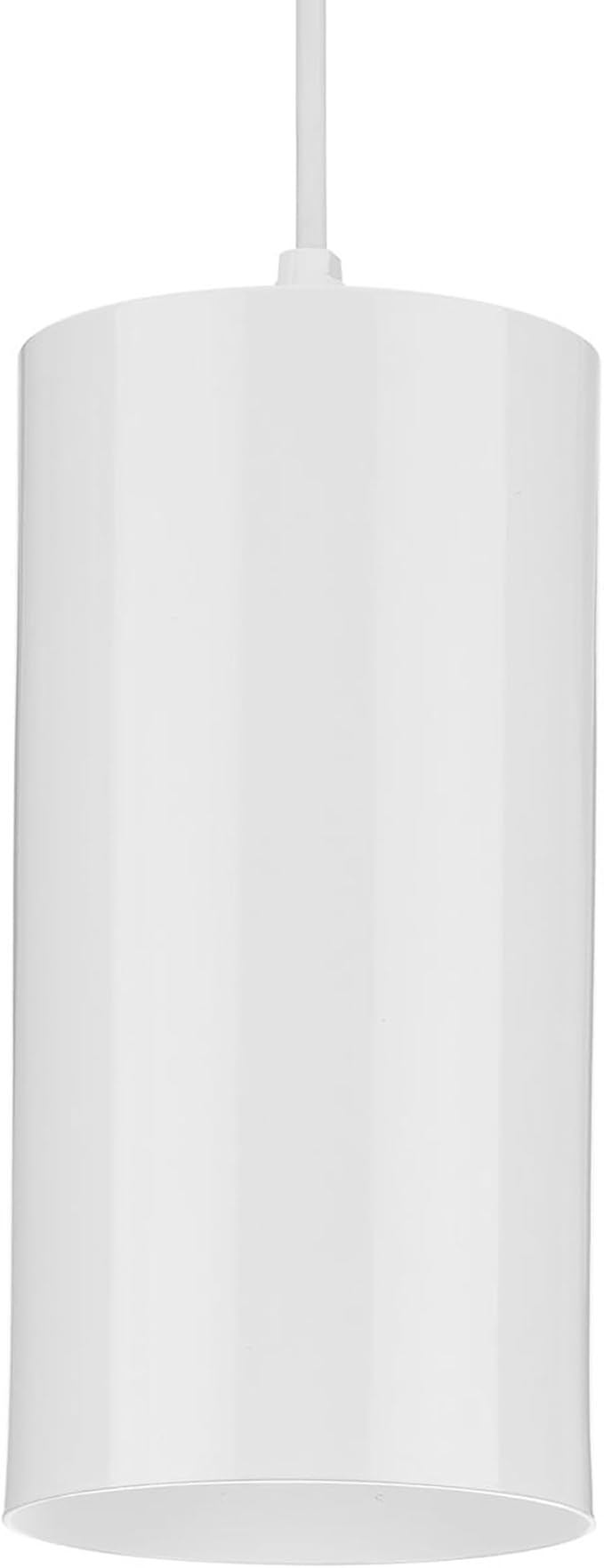 Progress Lighting 1-Light Modern Outdoor Hanging Pendant Light, 6-Inch, Cylinder Collection, Indoor & Outdoor, White (P500356-030)