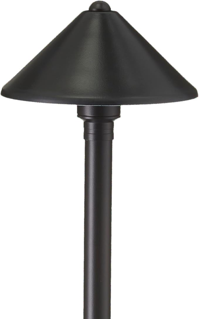 VOLT Conehead 12V Black Brass Path Light & 3W 2700K G4 LED Bulb | 12-Foot Diameter Illumination, 300 Lumens, Warm White Light, Low Voltage, Ideal for Pathway Walkway Garden Driveway or Patio