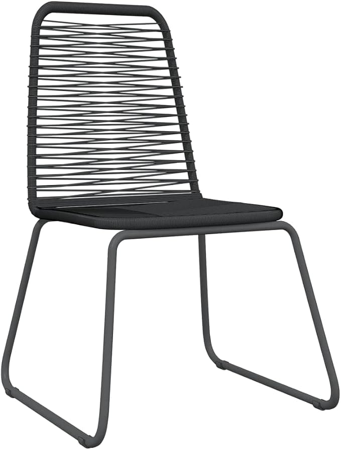 3 pcs Set Patio Dining Set & Outdoor Dining Set Black Powder-Coated Steel Outdoor Patio Furniture Set Balcony Furniture for Front Porch Lawn Backyard 31.5 x 31.5 x 29.1 in