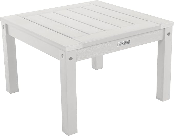 Highwood AD-KITCHGL2-WHE 2 Lehigh Garden Chairs with 1 Square Side Table 3-Piece Set, White