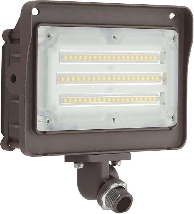 50W LED Flood Light Outdoor, Dusk-to-Dawn Photocell 180° Adjustable Knuckle, 6500LM 5000K Replaces 150-200W HPS/MH, IP65 Waterproof Outdoor Security Lighting Fixture, 100-277Vac, ETL Listed