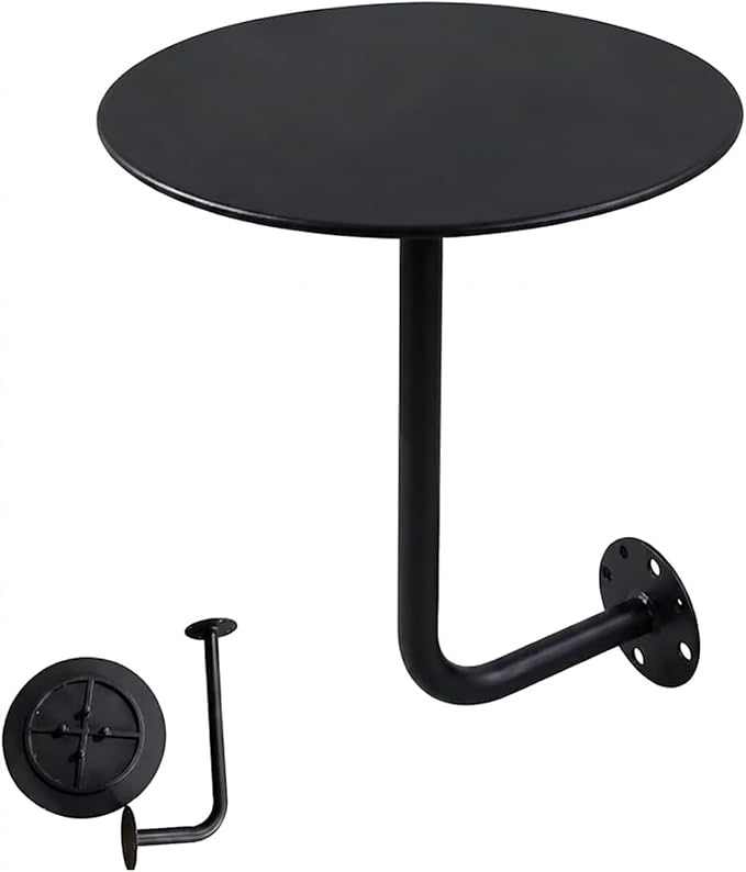 Wall Mounted Round Bar Table, Heavy Duty Iron Floating Desk, Space Saving Dining Table for Small Spaces, Waterproof Indoor/Outdoor Coffee Table