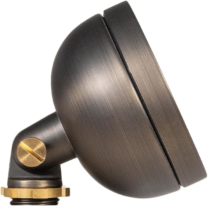 VOLT 12V Mini Round Frosted Flood Light (Bronze) & 3W 2700K G4 LED Bulb | Solid Brass, Warm White Light, Low Voltage, Ideal for Extra Wide & Gentle Illumination with Soft Edges