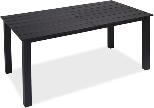 ZHUSI Outdoor Dining Set for 6 HDPE (Black, 1 Table)