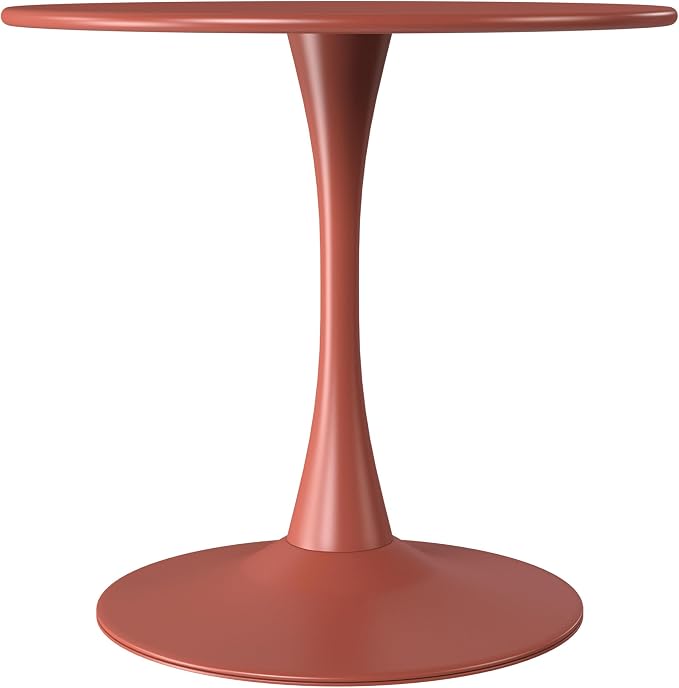 WestinTrends Playa 31.5" Round Outdoor Indoor Metal Cocktail Dining Table, Red
