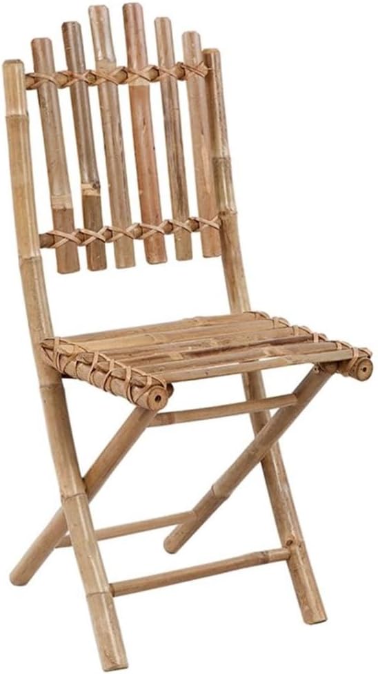 Afuera Living Bamboo Foldable Outdoor Dining Set, Gray Finish, 5-Piece with Cushioned Seats, Sustainable Material, Weather-Resistant for Patio, Garden or Terrace, Compact Design for Small Spaces