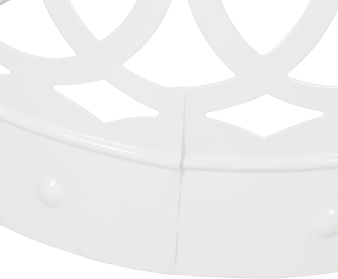 Outdoor Round Metal End Table Cut Out Design, Metal Round Patio Table Garden Stool Side Tables for Indoor Outdoor (White)