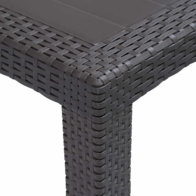 vidaXL Patio Table, Outdoor Dining Table, Garden Table, Garden Furniture for Front Porch Deck Lawn Backyard Balcony Terrace, Plastic Brown