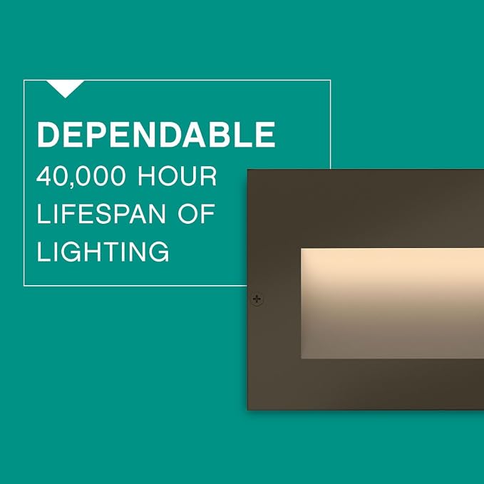 Hinkley Landscape Taper 1563BZ Horizontal 12v Step Light, Low-Voltage Integrated LED, Recessed Mount, Safe for Wet Conditions, Wiring Kit Included, Bronze Finish