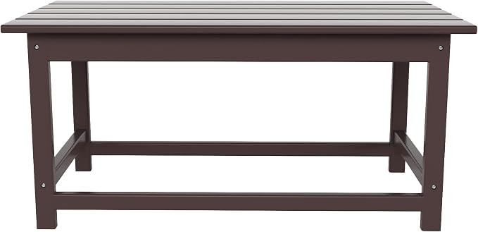 HDPE Laguna Outdoor Poly Adirondack Coffee Table, Dark Brown