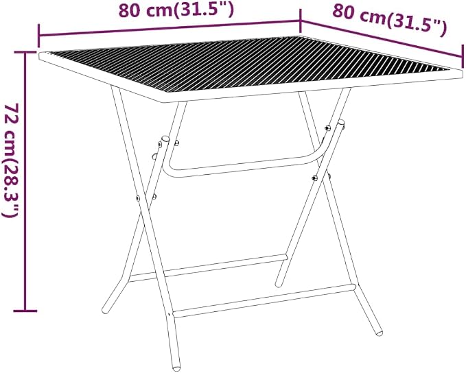 vidaXL Patio Table Patio Side Table Outdoor Coffee End Table for Patio Yard Balcony Garden 31.5"x31.5"x28.3" Expanded Metal Mesh Anthracite