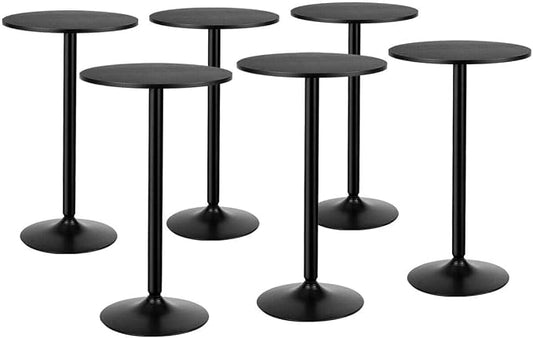 ERGOMASTER Cocktail Table,Two-in-one Modern Style Standing Circular Bar Table 40"/22" Two Convertible Height Suitable for Dining Room, Restaurant, Kitchen (6, Black)