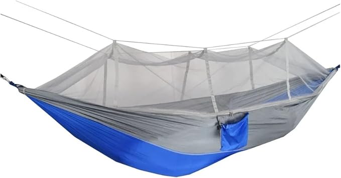 Hammocks, 2Pcs Outdoor Mosquito Net Hammock Camping Mosquito Net Tent Suitable Outdoors,for Outside(Blue Gray)