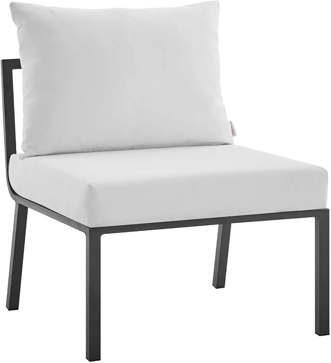 Modway Riverside 4 Piece Outdoor Patio Aluminum Set, 114 x 61.5 x 28, Gray White