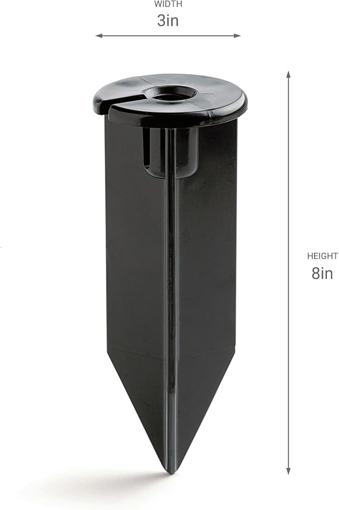 Kichler 8” Outdoor Landscape Light Stake in Black, Durable Ground Mount Accessory for Pathway and Garden Lights, 15575BK