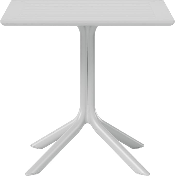 WestinTrends Playa 31.5" Square Outdoor Plastic Resin Patio Dining Table for 4, Gray