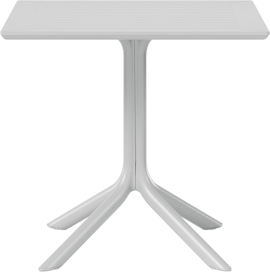 WestinTrends Playa 31.5" Square Outdoor Plastic Resin Patio Dining Table for 4, Gray