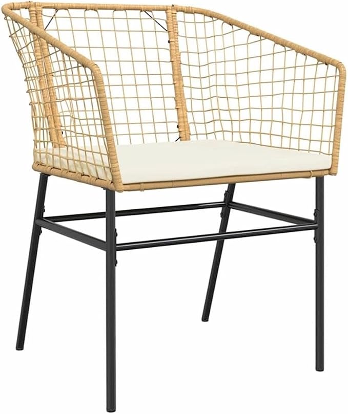 Afuera Living 5 Piece Poly Rattan Patio Dining Set, Brown Finish, Durable Powder-Coated Steel Frame, Easy-Clean Glass Tabletop, UV-Resistant, Outdoor Garden Furniture for 4-Person Seating